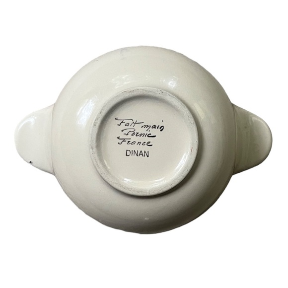 Set of 2 FAIENCERIE DE PORNIC France ~ BRETAGNE Hand Painted Bowl and Plate - Picture 8 of 8